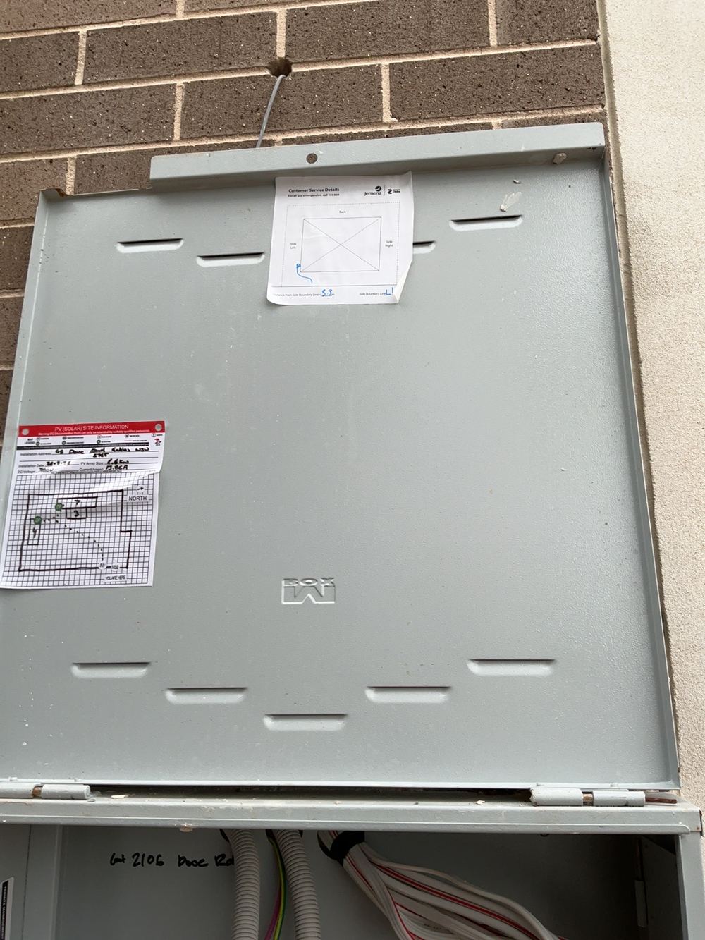 The meter box label that records your termite protection